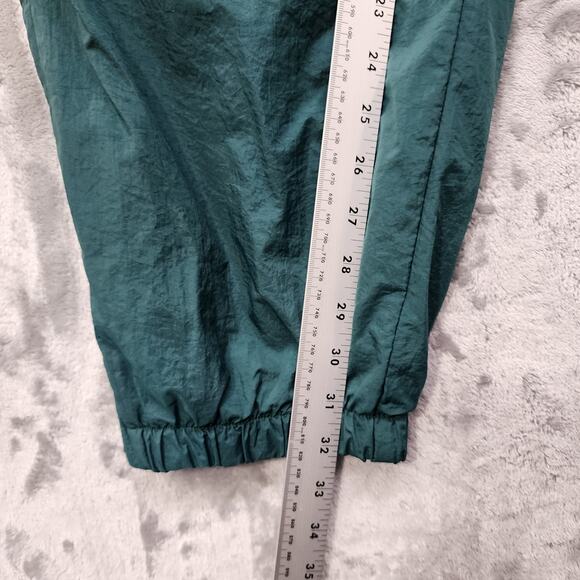Vintage 1990s Nike Pants Mens XL Green Nylon Windbreaker Trackpants Zip Hem - Picture 11 of 13